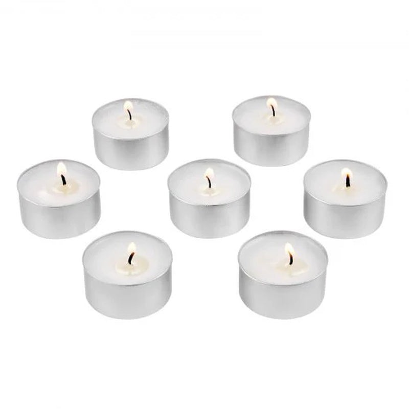 VEVOR 200 Pack Unscented Tea Light Candles - Long Lasting 6.5 Hour Burn for Holiday Celebrations