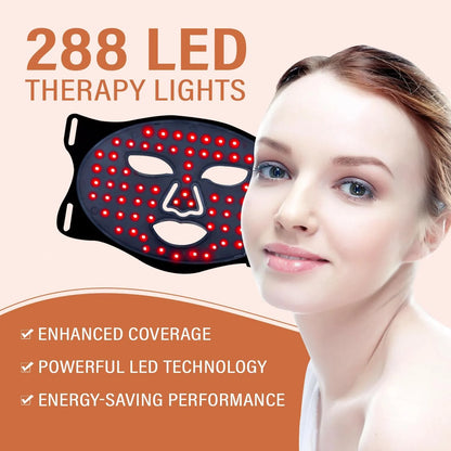LED Face Mask Light Therapy, Red Light Therapy for Face, 7-1 Colors LED Facial Skin Care Mask, 175 High-Density Light Beads, Black