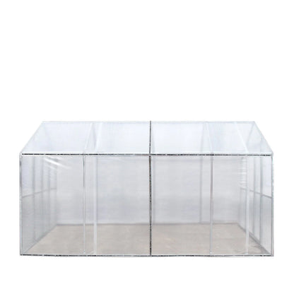 8’ X 13’ Greenhouse Grow Tent W/20 Mil Ripstop Leno Mesh PVC Cover, Galvanized Steel Frame, Roll-Up Windows, TMG-GH813